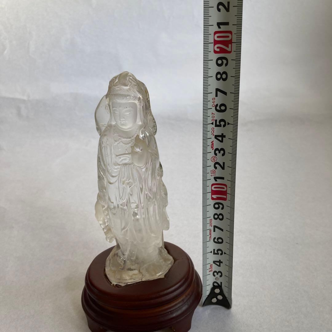 天然石　水晶　菩薩像