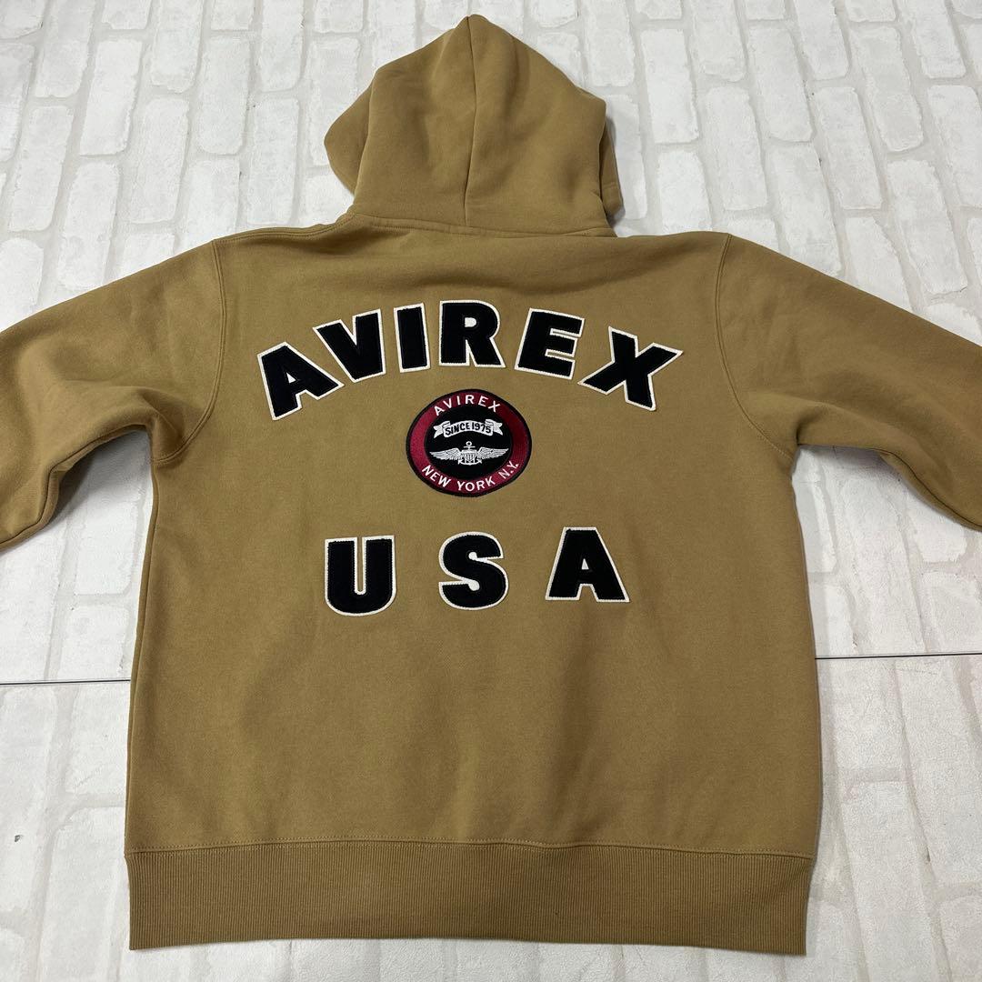 アヴィレックス AVIREX バーシティ ロゴ 刺繍 ワッペン ジップ パーカー