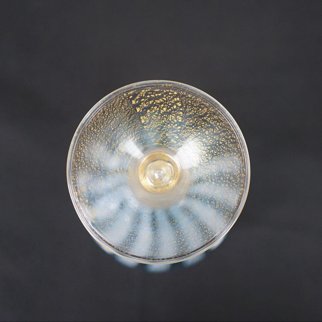 【MURANO】ベネチアンガラス ムラーノ ムラノ ワイングラス 金彩 レース