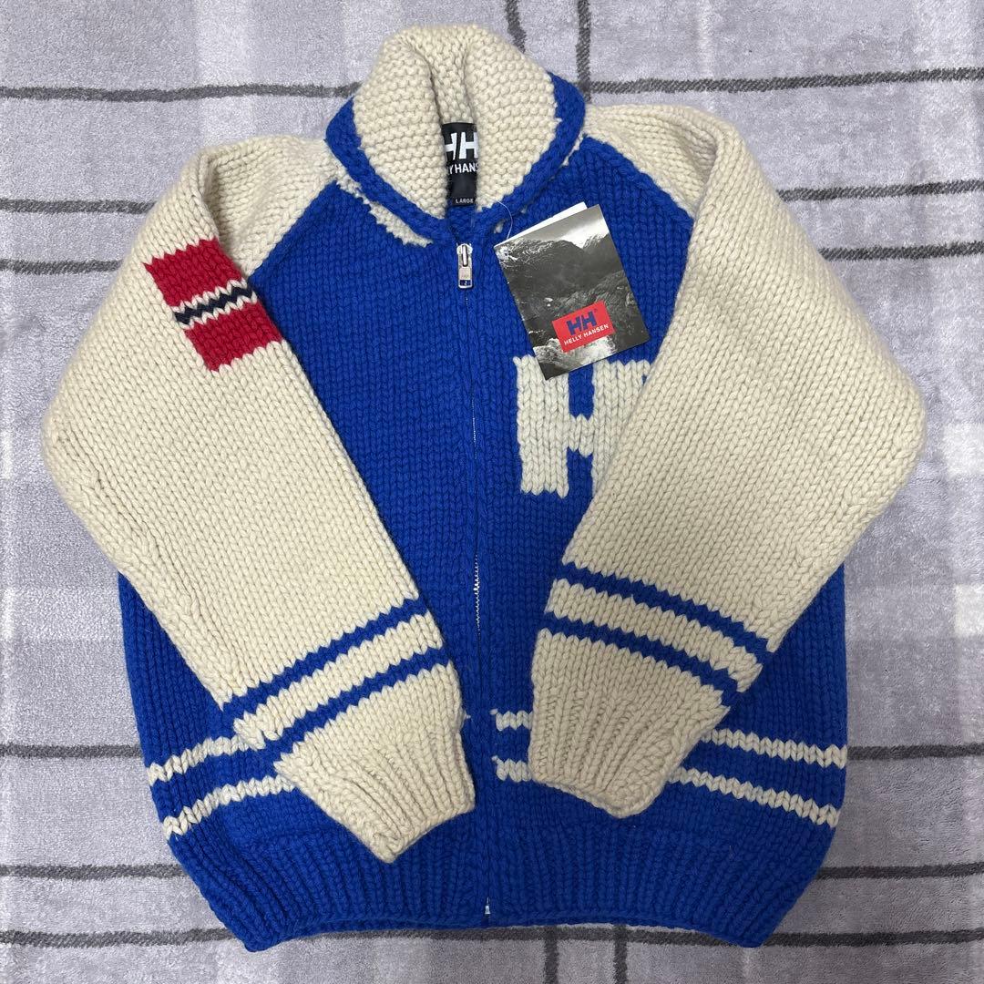【希少】90s HELLY HANSEN カウチンニット カウチン　L