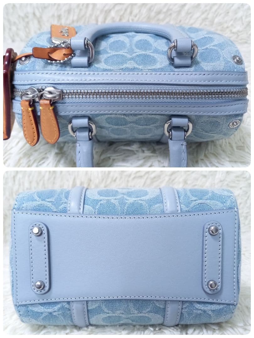 ●美品●　COACH　CJ832　ルビー　サッチェル18　デニム　2wayバッグ