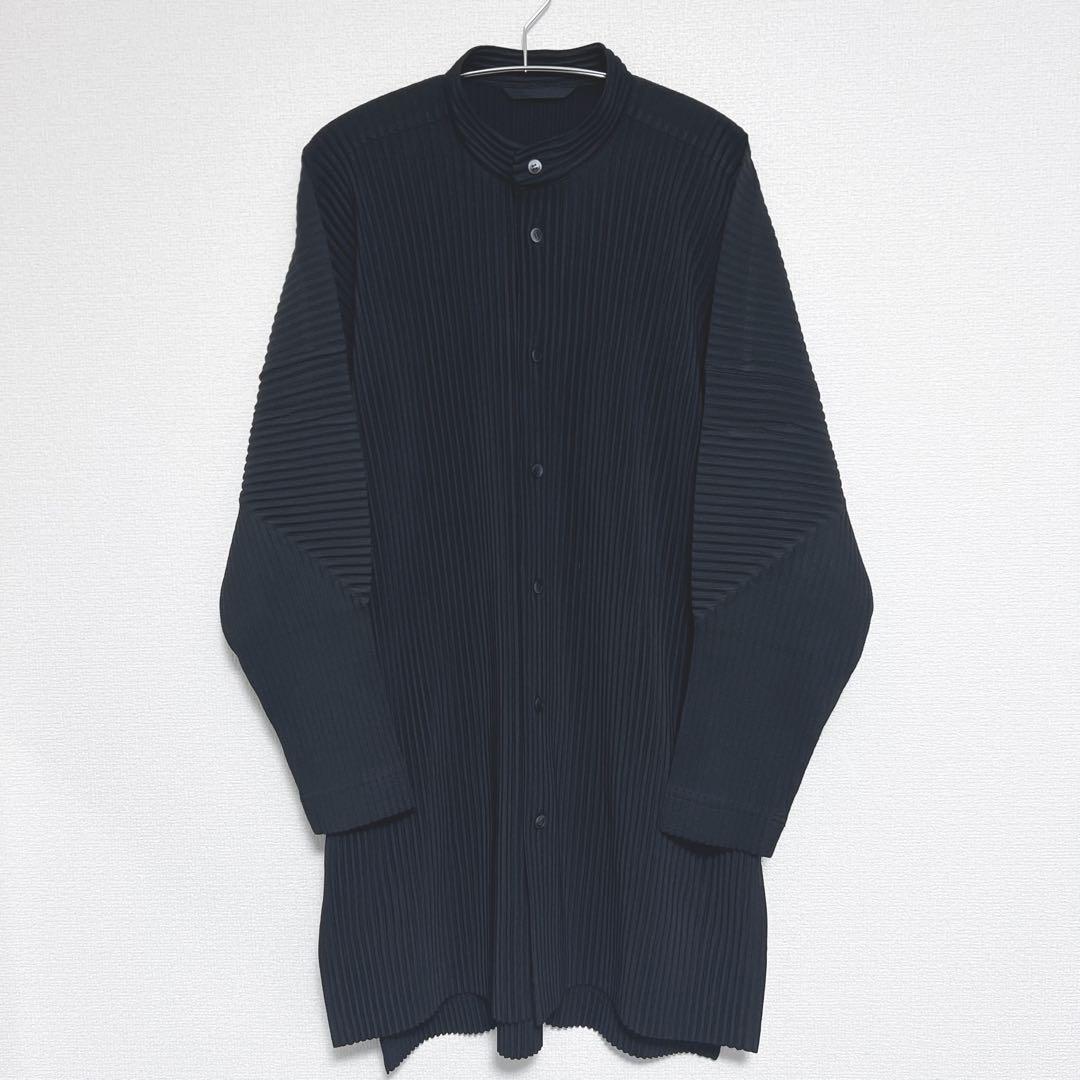 オムプリッセイッセイミヤケ　ロングコート　ロング羽織り　ブラック