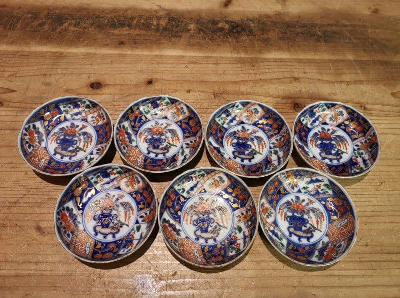 93ub52 大明成化年製 金彩 色絵 銘々皿 七客