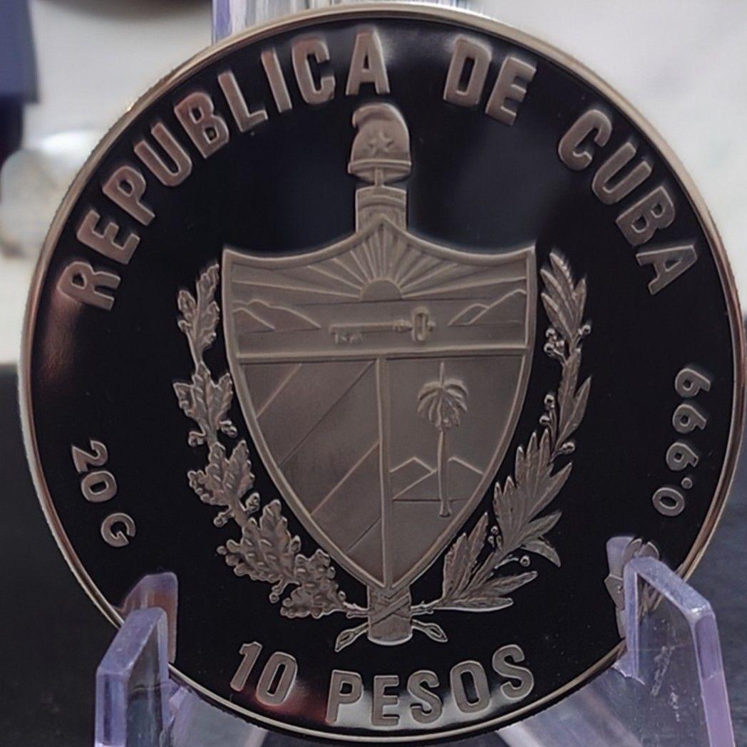 1989年 キューバ銀貨 10ペソ アメリカ大陸発見記念銀貨 SV999 純銀