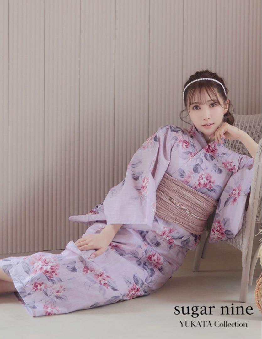 【売切れ商品】ピンク紫陽花浴衣【浴衣3点セット 浴衣/帯/下駄】sugar