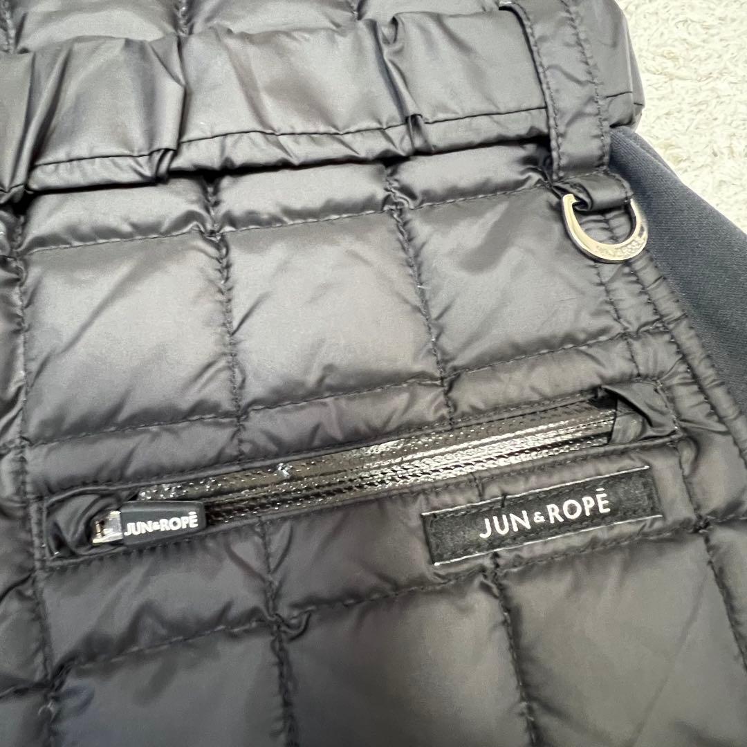 ジュン＆ロペ ダウンベスト ワンピース ウエストマーク ロング丈 レディース M