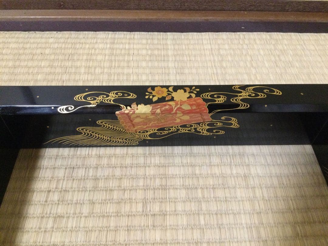 花筏蒔絵炉縁 北浜宗真作 炉道具 茶道具 供箱付 L204