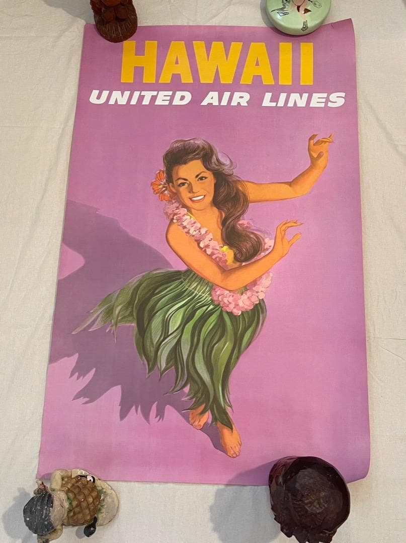 1950s/60s ビンテージ United Airline 　ポスター