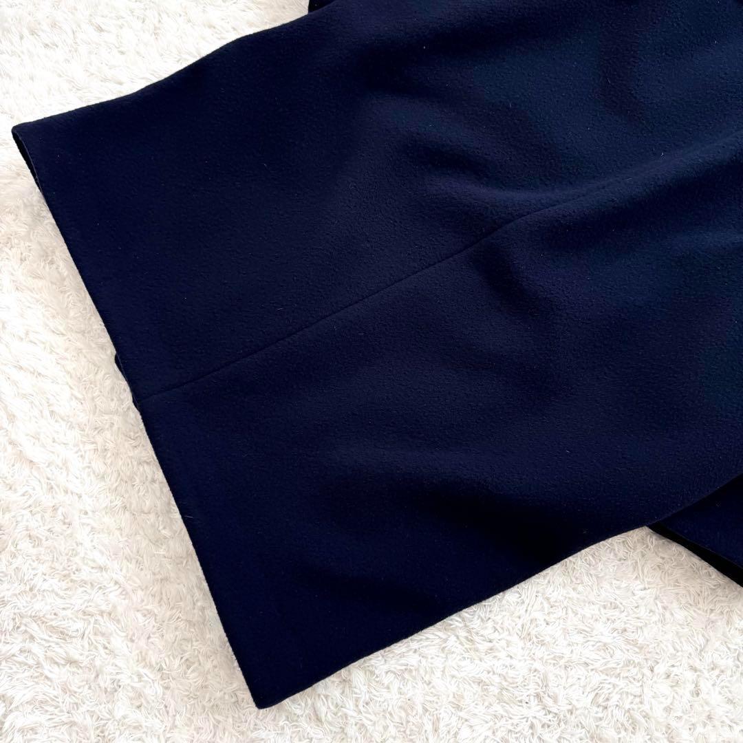 エンフォルド トップリバーチェスターコート ロング ウール ダークネイビー 36