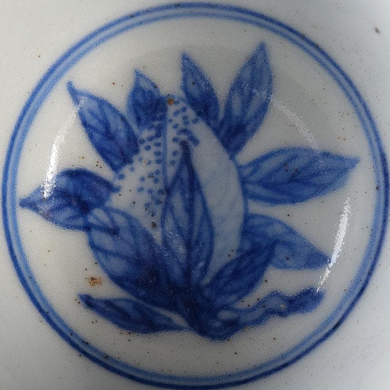 水越与三兵衛作　染付　松竹梅文　茶器　酒盃　ぐい呑　時代箱　C　R8345