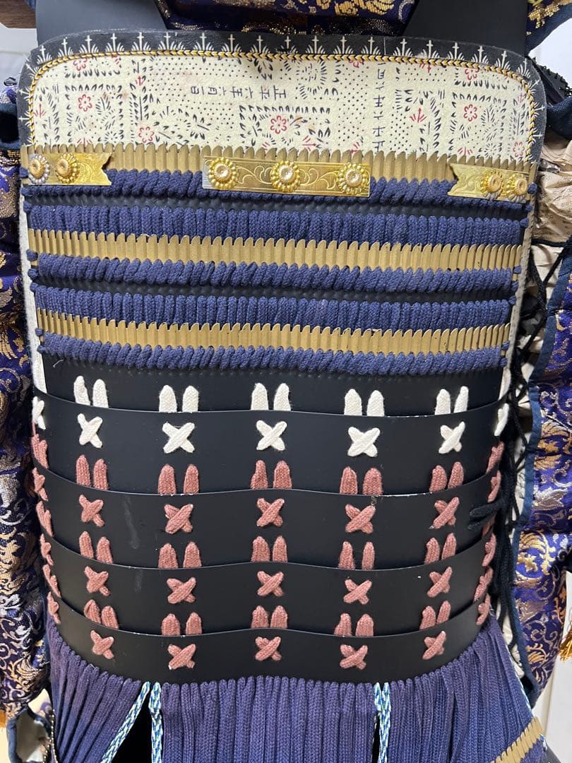 【未使用・保管品】等身大 甲冑 具足 黒胴当世素掛 紺・白・茶 甲冑工房丸武