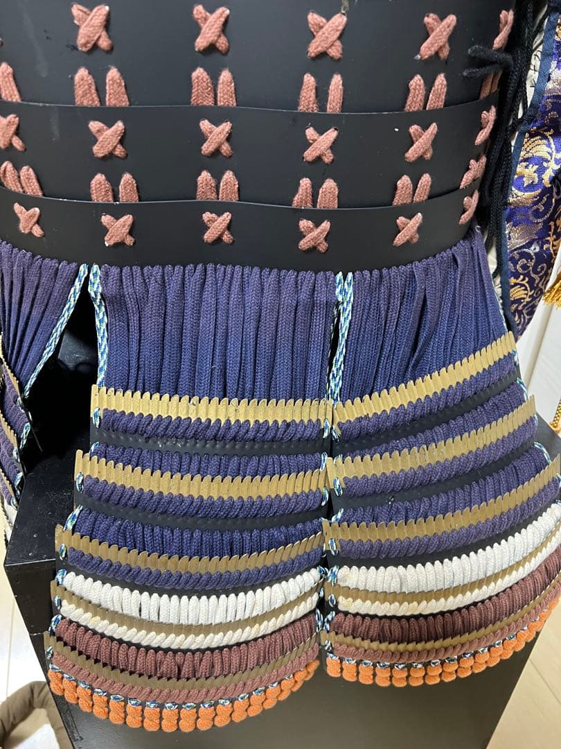 【未使用・保管品】等身大 甲冑 具足 黒胴当世素掛 紺・白・茶 甲冑工房丸武