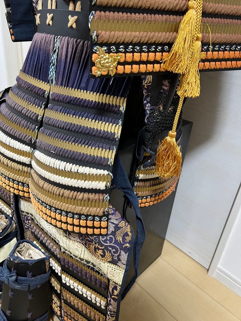 【未使用・保管品】等身大 甲冑 具足 黒胴当世素掛 紺・白・茶 甲冑工房丸武