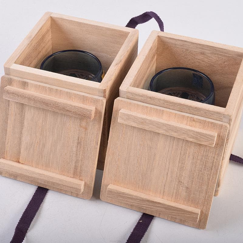 江戸切子　各務クリスタル　八角篭目　懐石杯　共箱　２点まとめて　M　R8984