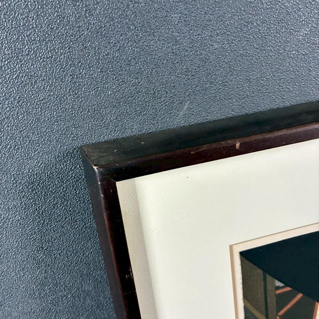 美品 井堂雅夫「三年坂の朝」木版画 直筆サイン入り 1993年 額縁入 京都