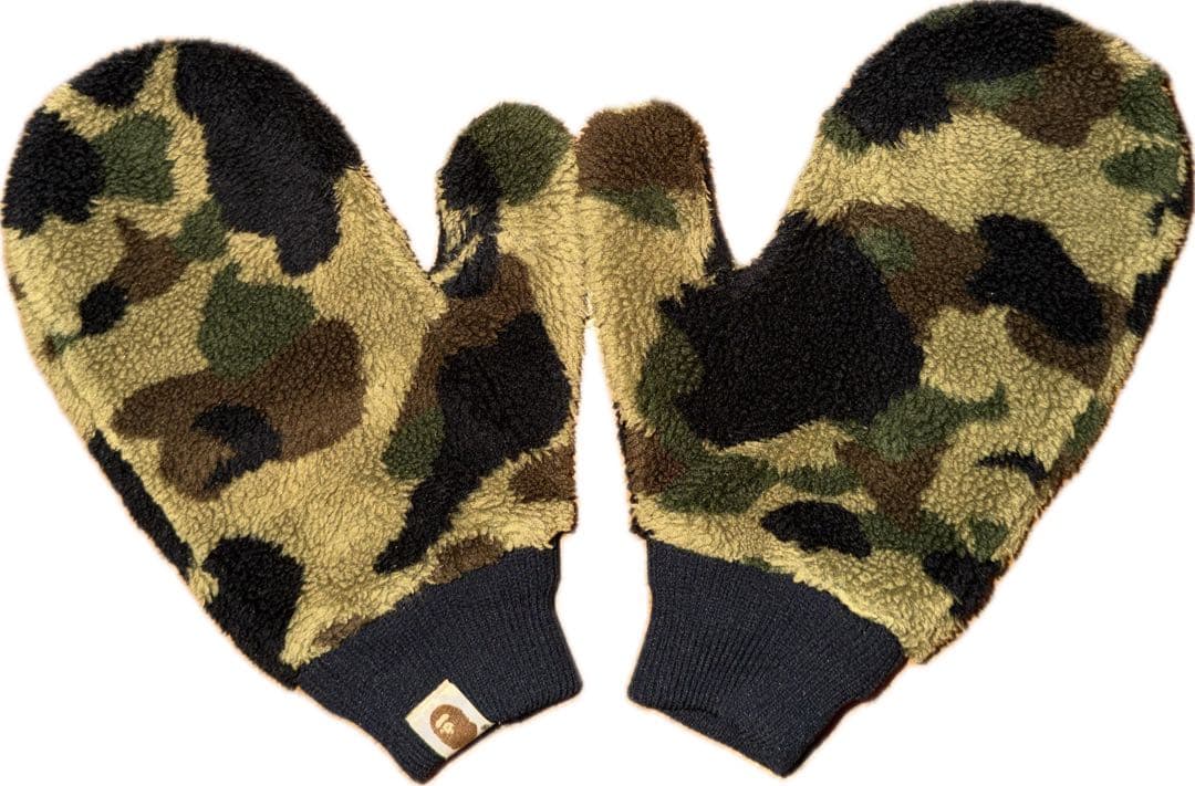 美品 アベイシングエイプ ミトン 手袋 Lサイズ APE 90s 金糸 初期