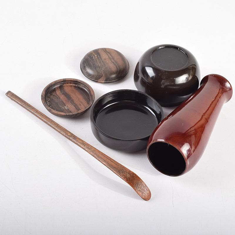 茶道具　利休茶箱　寿楽造　茶碗　西村徳泉造　振出など　七点一式　M　R9321