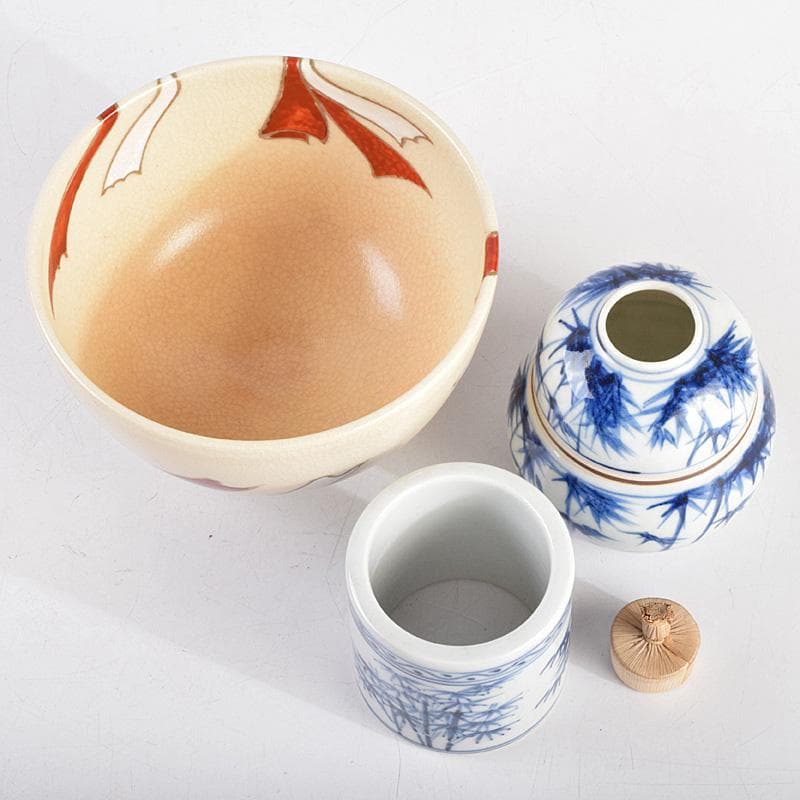 茶道具　利休茶箱　寿楽造　茶碗　西村徳泉造　振出など　七点一式　M　R9321