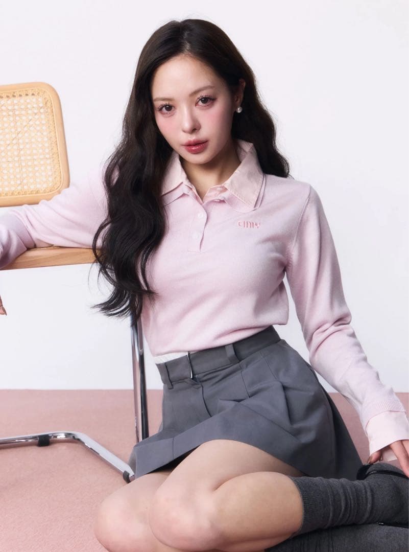 eimy istoire ダブルカラーデザインニット