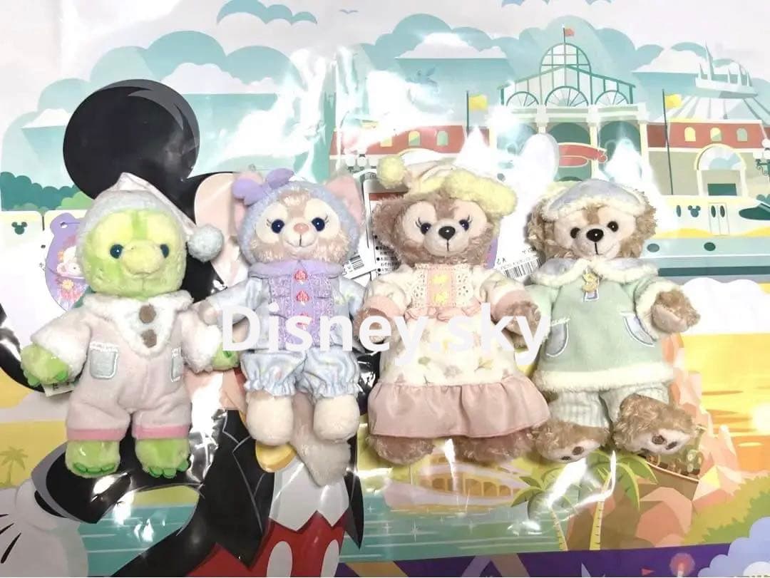 新品未使用★ダッフィー　フォールズサウンドインビテーション　ぬいぐるみバッジ4点