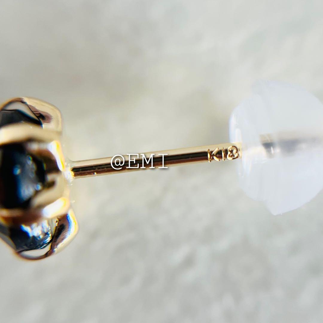 K18 天然ブラックダイヤモンド 1.10ct ピアス　レディース　メンズ
