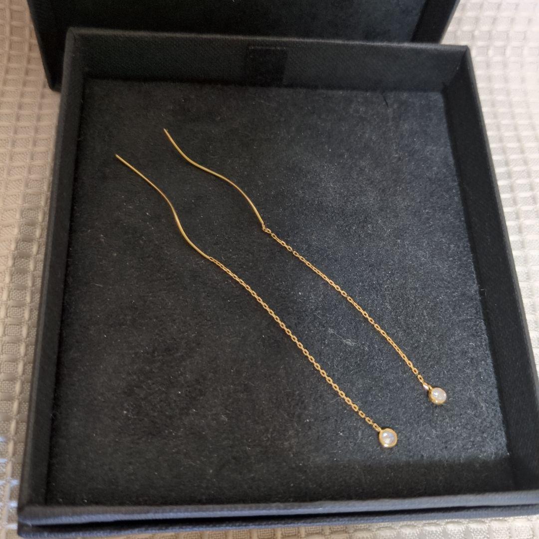 k18YG 0.1ct✕2ダイヤモンドアメリカンピアス【最終お値段】