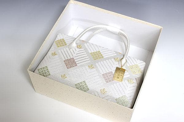 新品未使用 ！！特別セール！！京都 西陣 正絹 帯使用 利休バッグ 25041