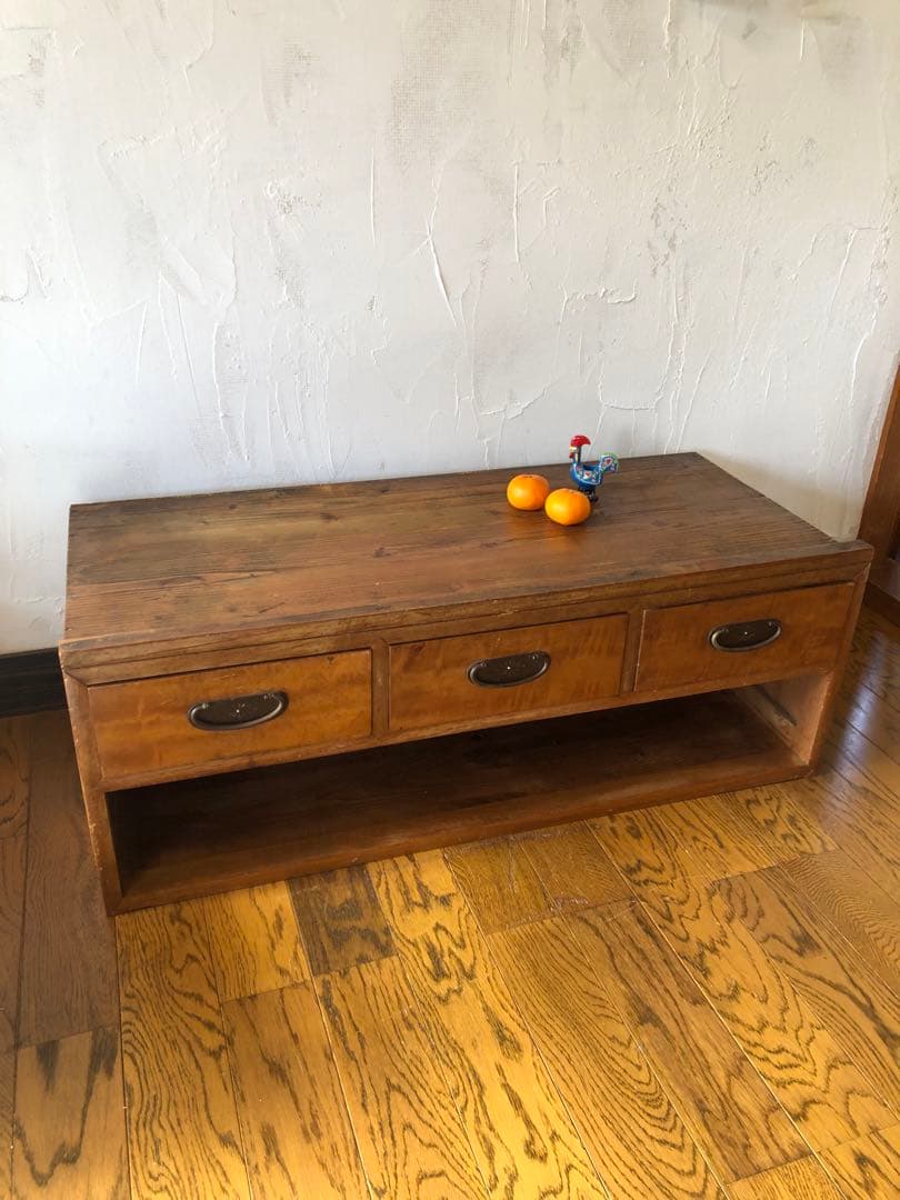 ■レトロ■古い木　引き出し３杯のローボード　テレビ台　ベンチ