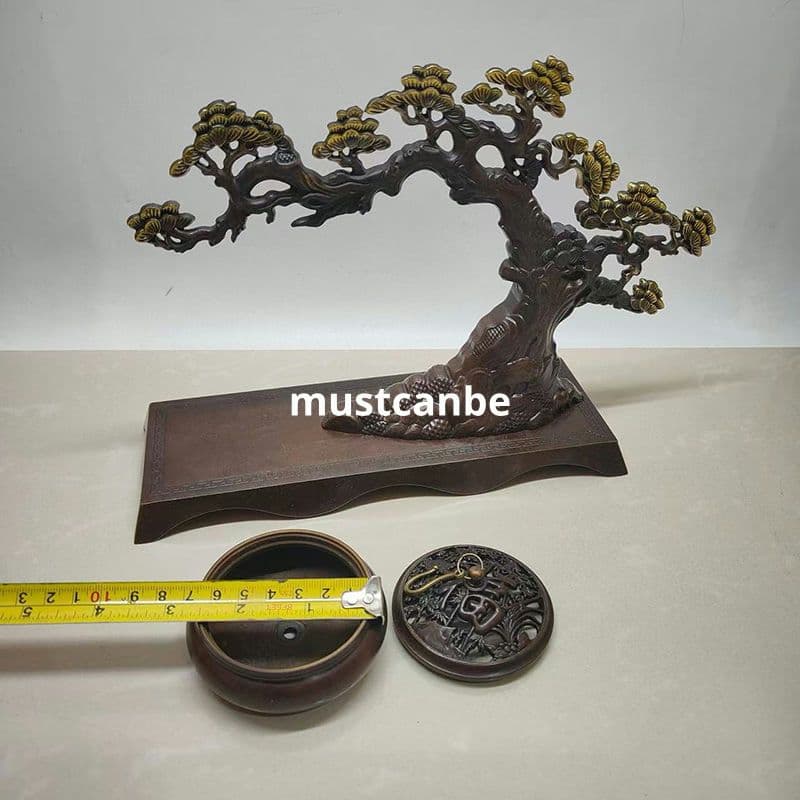 銅器 迎客松弔炉 薫香炉 装飾品 工芸品 置物