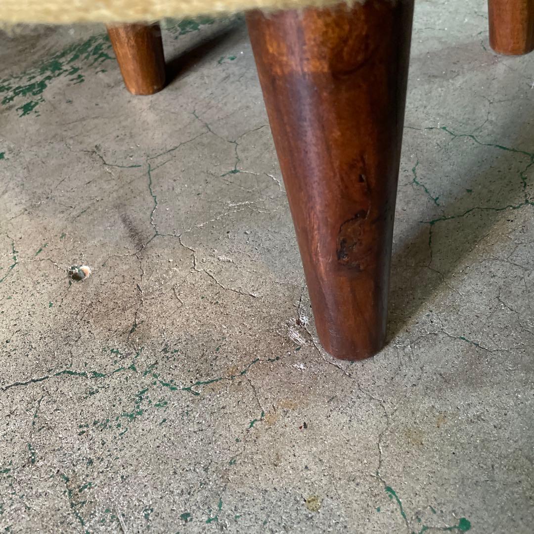 アンティーク・北欧風・木製脚付きスツール N e works