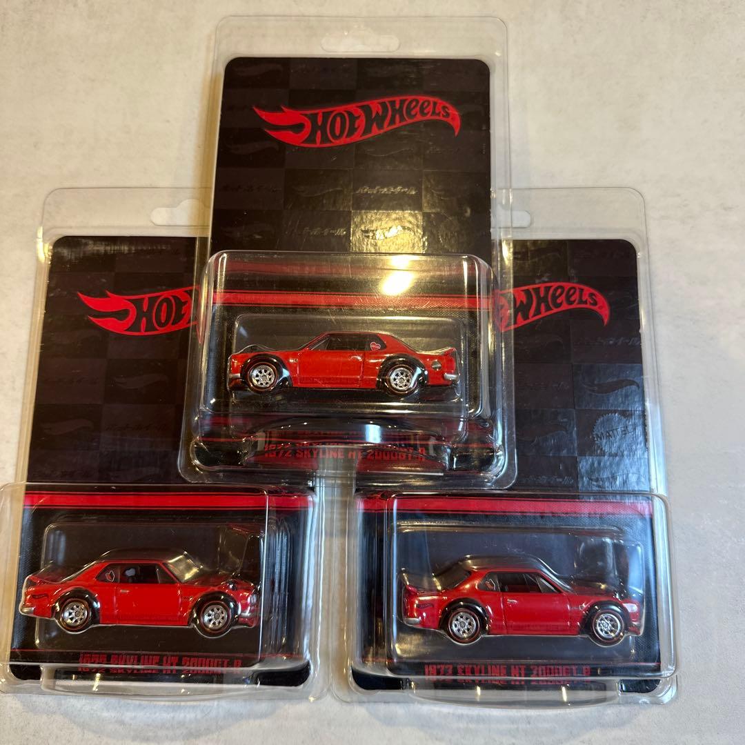 1972 SKYLINE HT 2000GT-R レッドミニカー 3台セット