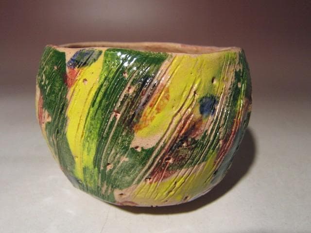 ☆出口仁三郎（大本教教祖）茶碗【福寿】☆見事な景色☆o367