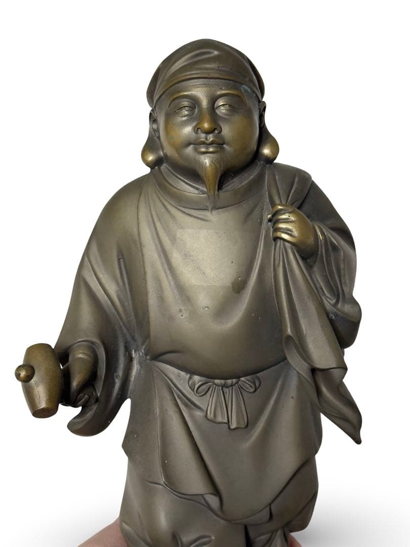 高村光雲作？　ブロンズ立像 笑顔の恵比寿像