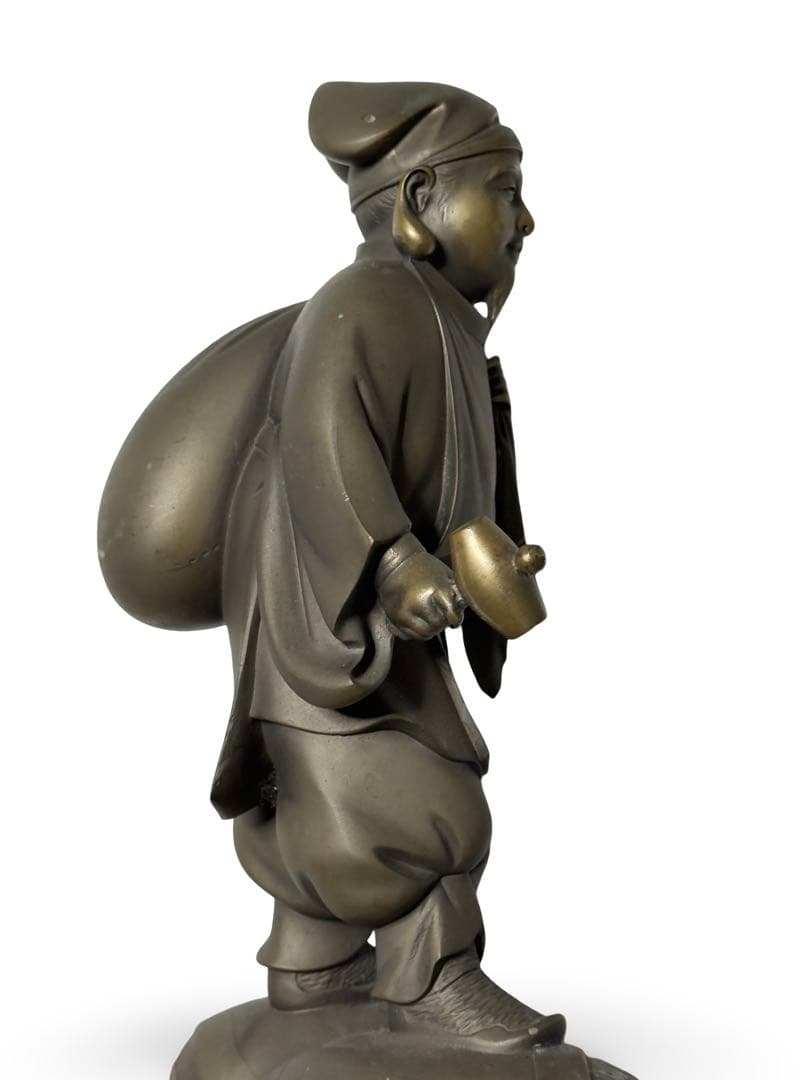 高村光雲作？　ブロンズ立像 笑顔の恵比寿像