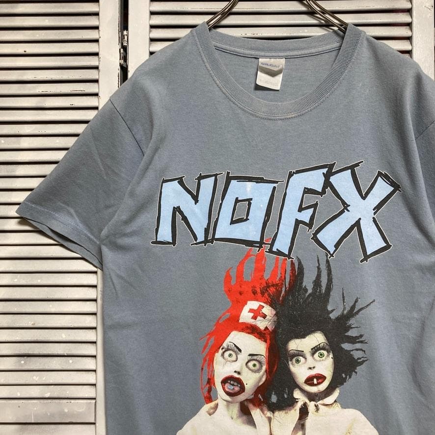 翔*ン様 BOOE バンド Tシャツ 古着 水色 NOFX ノーエフエックス 看