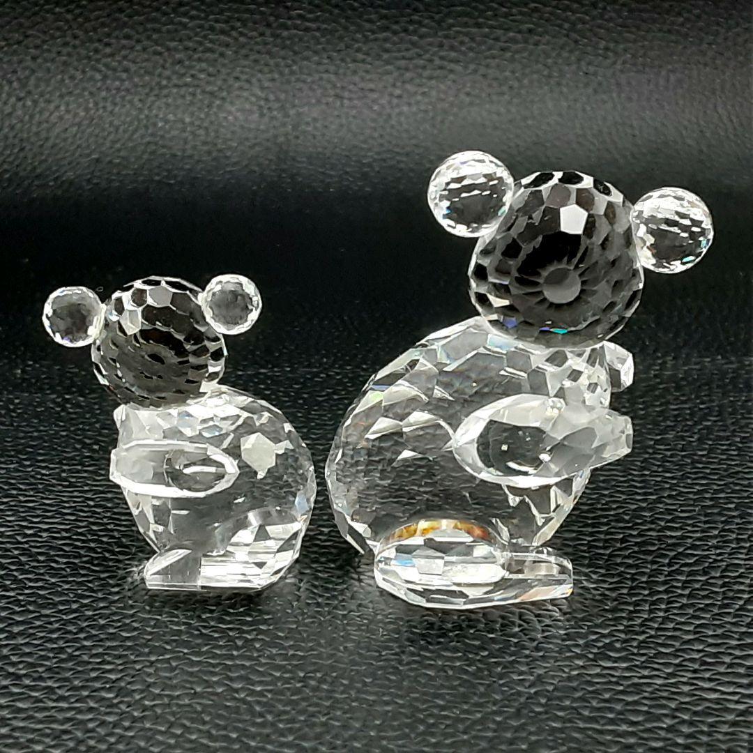 P387 スワロフスキー クリスタル コアラ 親子 2頭セット　お