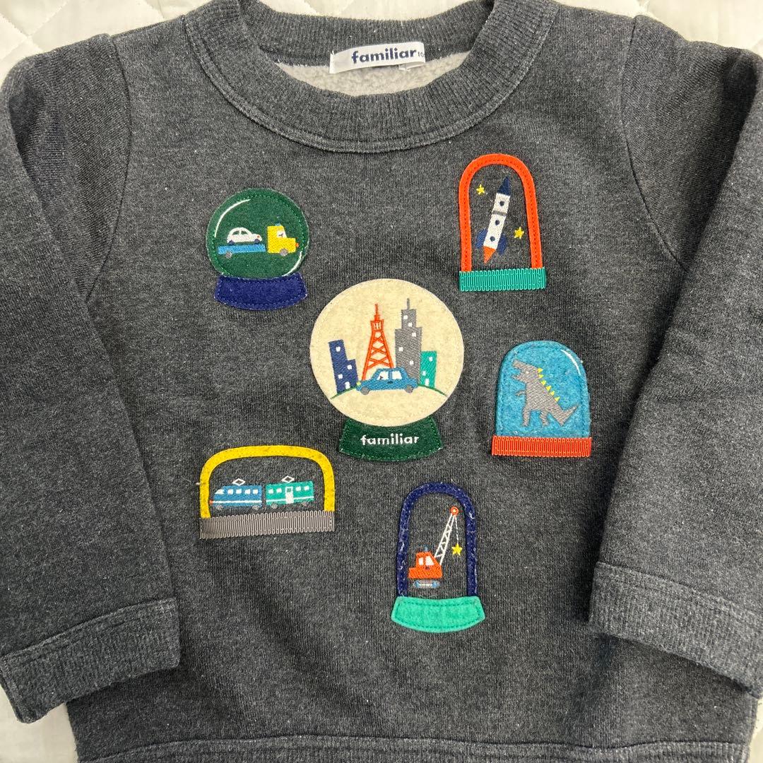 m*様 familiar トレーナー 3点セット　100㎝　乗り物　ファミちゃん