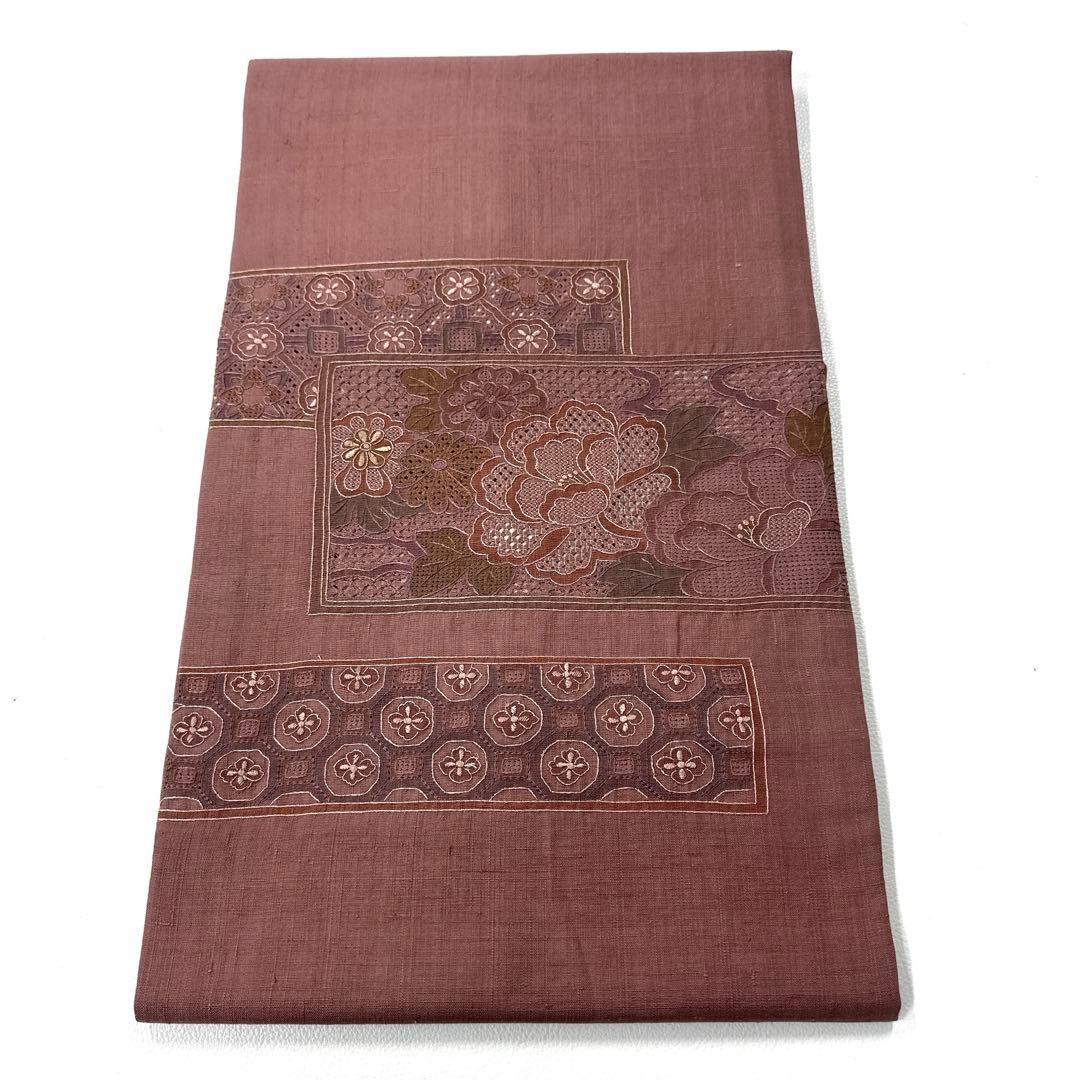 専用帯5146 5144 二点セット ●高級 正絹 紬 汕頭刺繍 名古屋仕立て