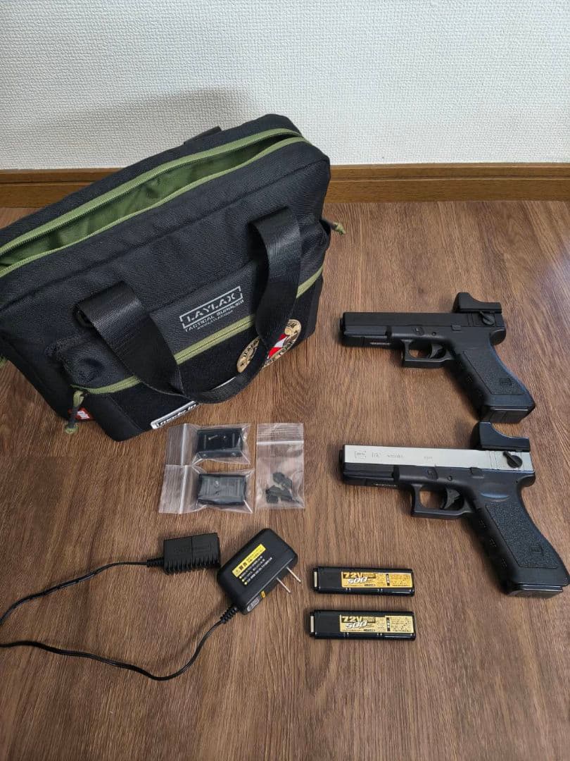 東京マルイ GLOCK 18C　オールブラック　スライドシルバー セット売り