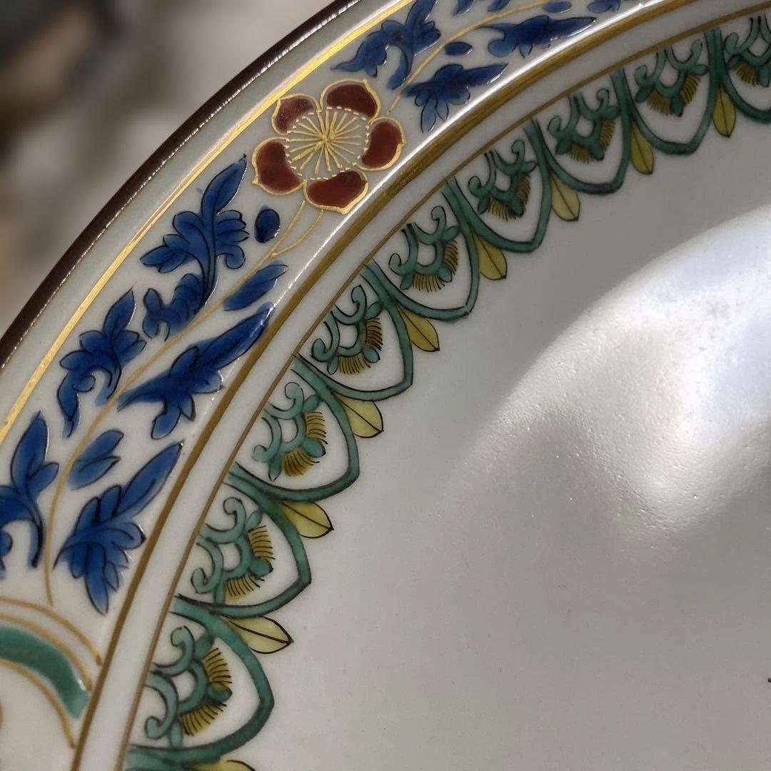 金彩鳥紋　平鉢　九谷　北山雲平氏作　37㎝　共箱入