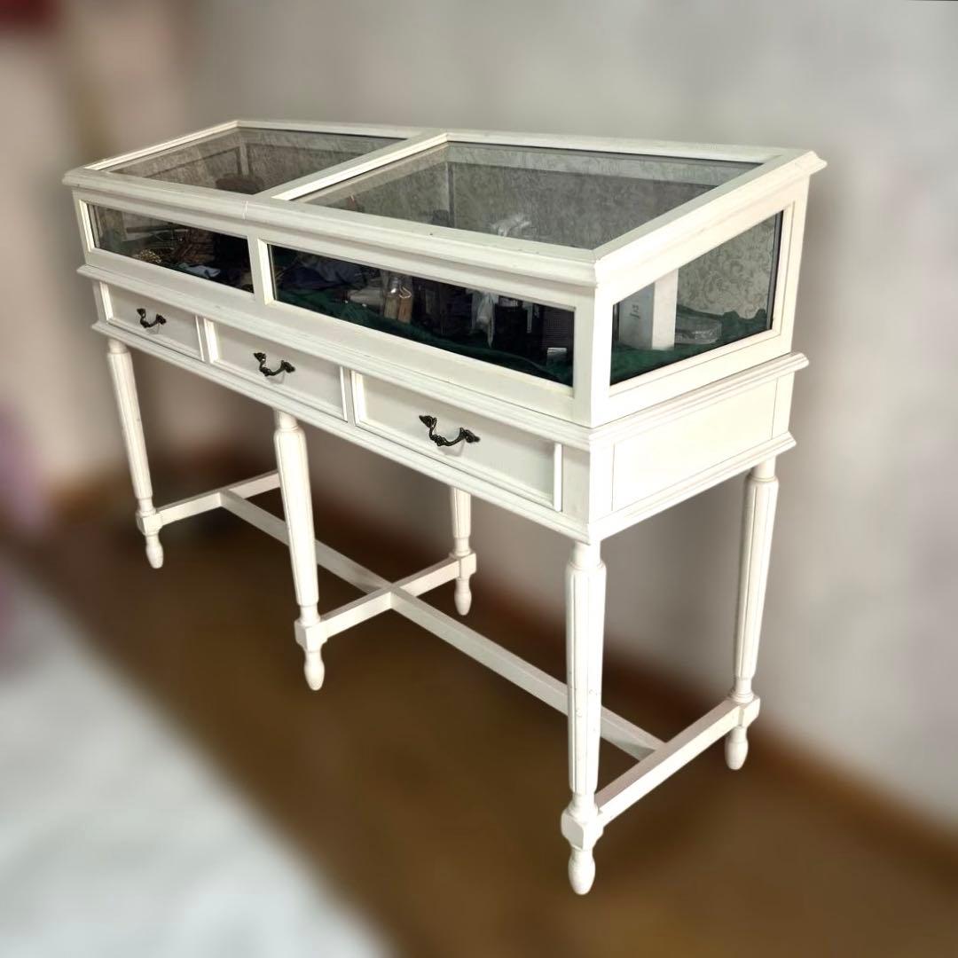 ホワイト 飾り棚 ガラスケース ディスプレイ