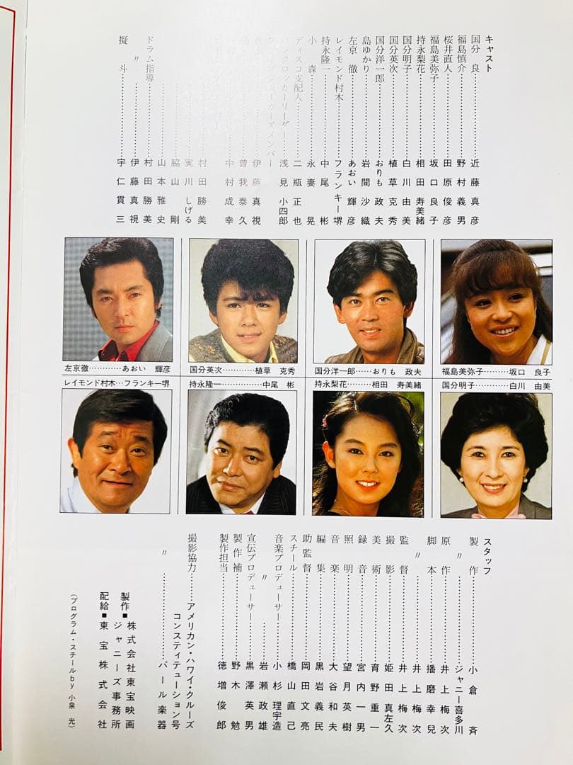 【4冊セット】映画パンフレット　たのきんトリオ　田原俊彦　近藤真彦　野村義男