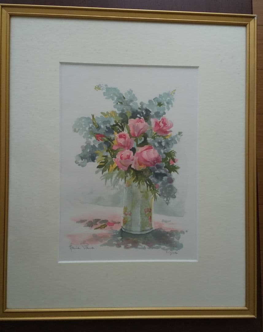 絵画 リトグラフ バラ マリーパラ作