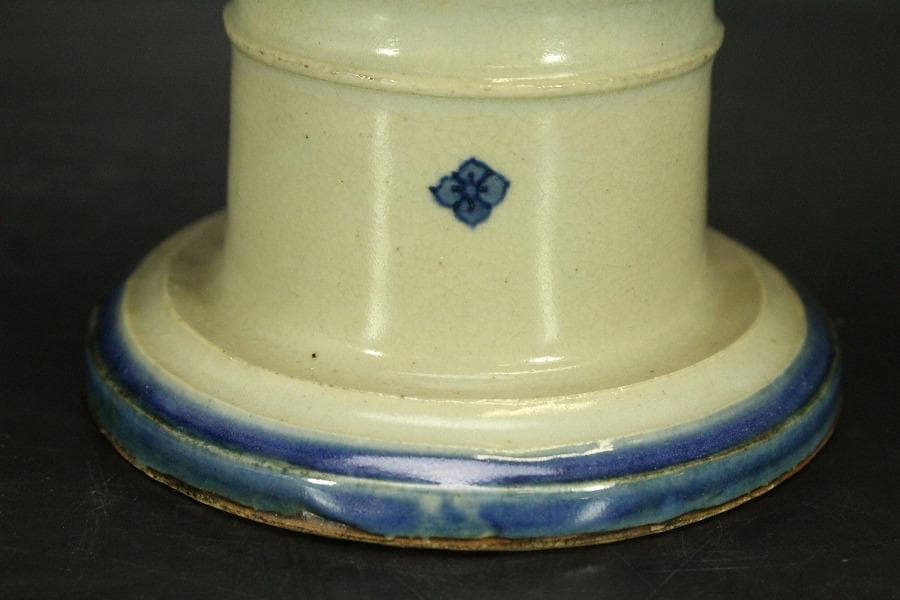 古清水 粟田焼 仁清写 鳳凰 香炉 25cmx11cm(LC639)