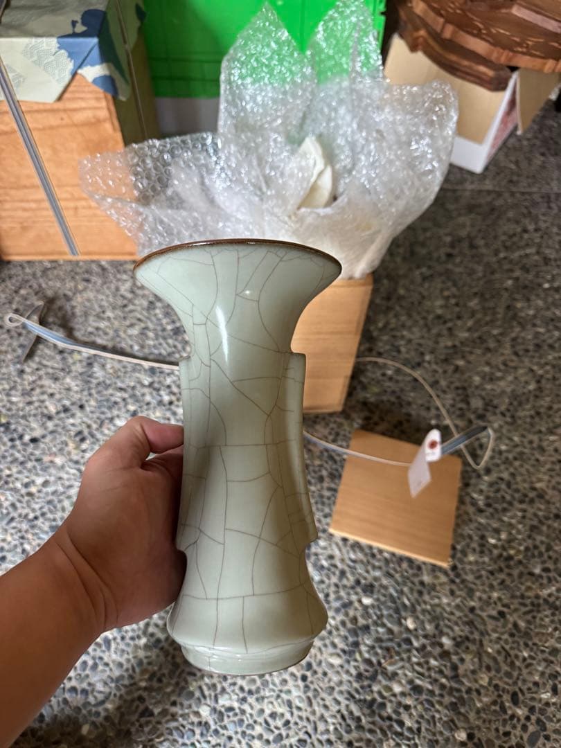 ‼️最後の値段‼️リサイクルFORT‼️9/13唐物買取11‼️北宋官窯青磁双耳瓶‼️箱入