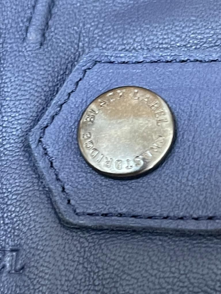 【美品】ブラックレーベルクレストブリッジ 羊革 手袋 カシミヤ混ネイビー25cm