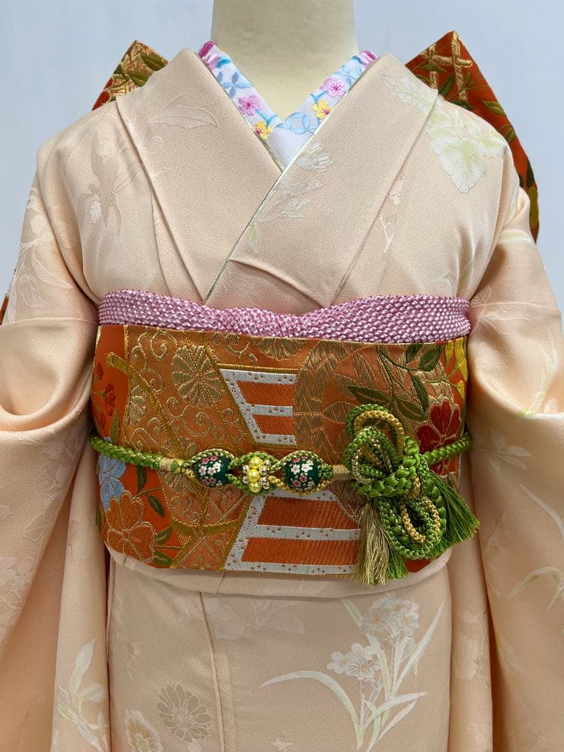 振り袖　フルセット　別誂長襦袢付　無地ぼかし　紋意匠　珍品　成人式　638