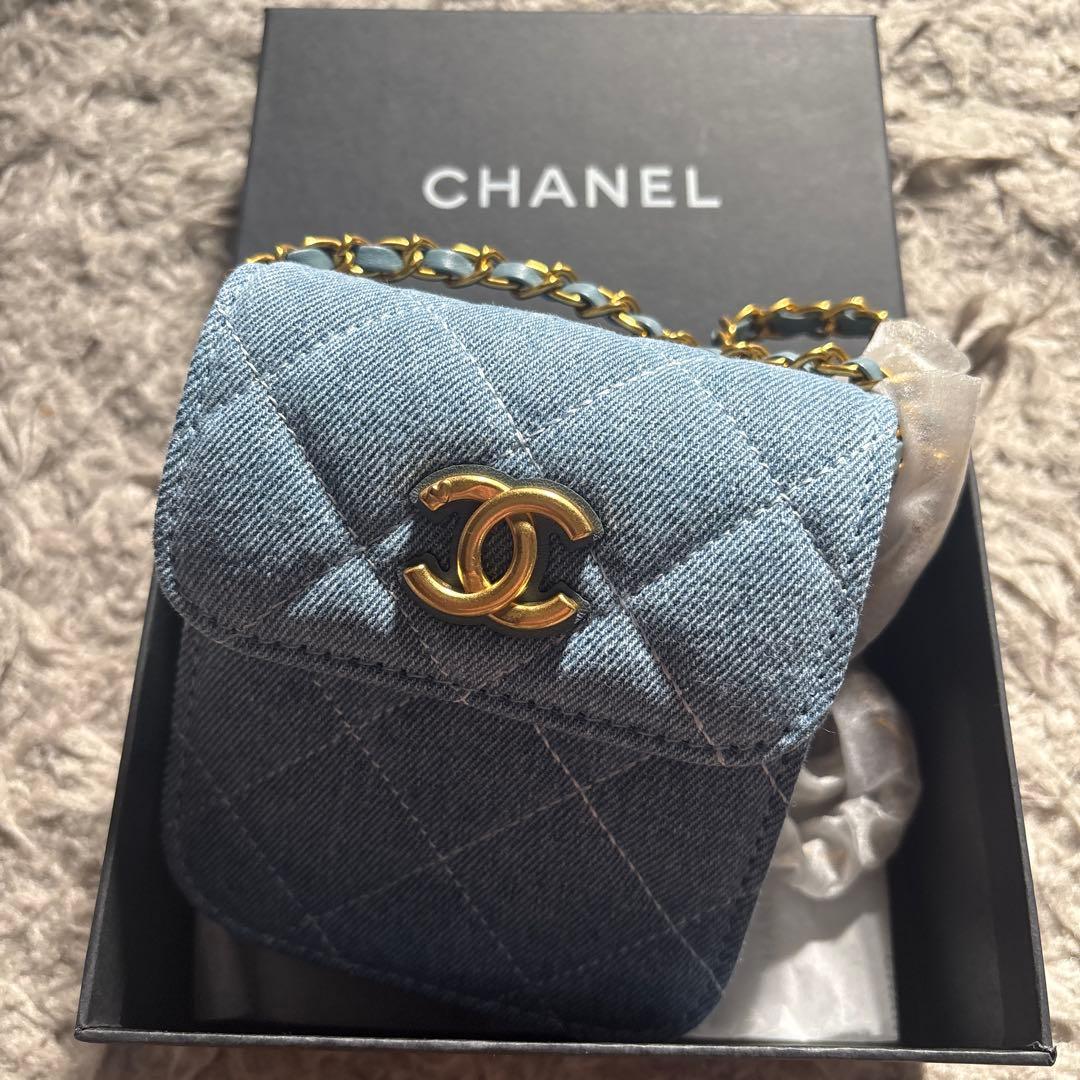 価格変更　CHANEL シャネルノベルティ　デニム　チェーンバッグ