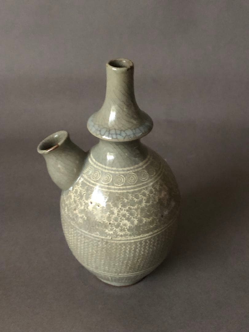 中国骨董　高麗青磁　壺　水差し　アンティーク