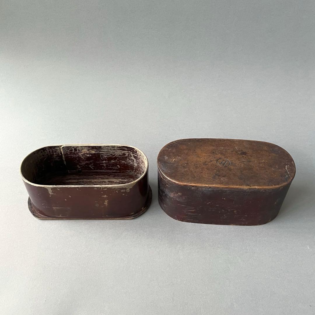 骨董 曲げわっぱ 蔵出し品 大小2点セット 丸二印